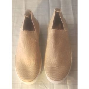 MICHAEL KORS ROSE GOLD SPARKLE SLIP ON LOAFERS